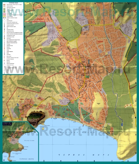 Подробная карта города Судак