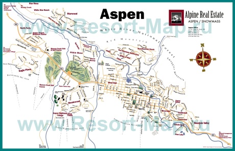 Подробная карта Аспена