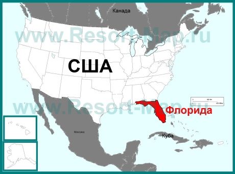Флорида на карте США