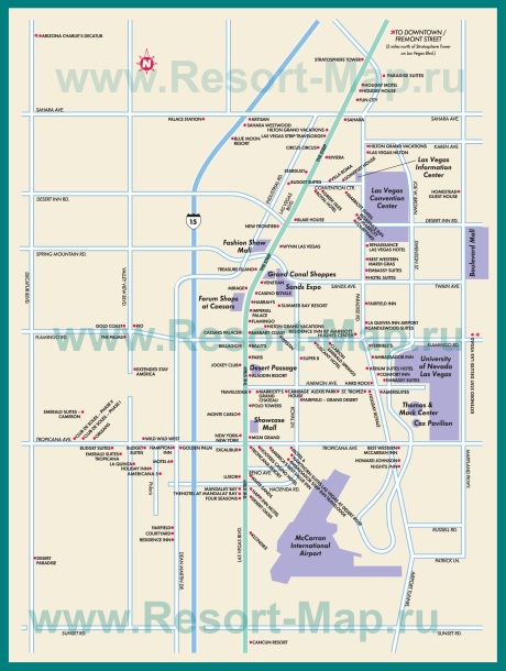 Карта отелей Лас-Вегаса