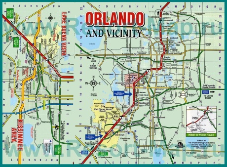 Подробная карта города Орландо