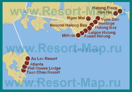 Карта отелей Халонга