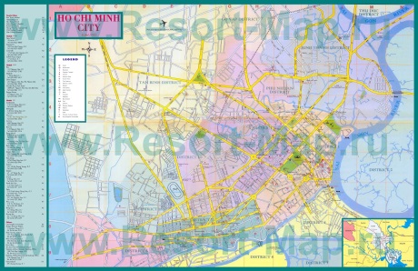 Подробная карта города Хошимин (Сайгон)