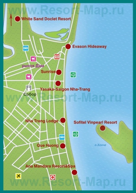 Карта отелей Нячанга